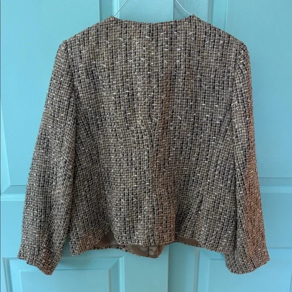 Talbots Gold Flecked Tweed Jacket - Picture 4 of 7
